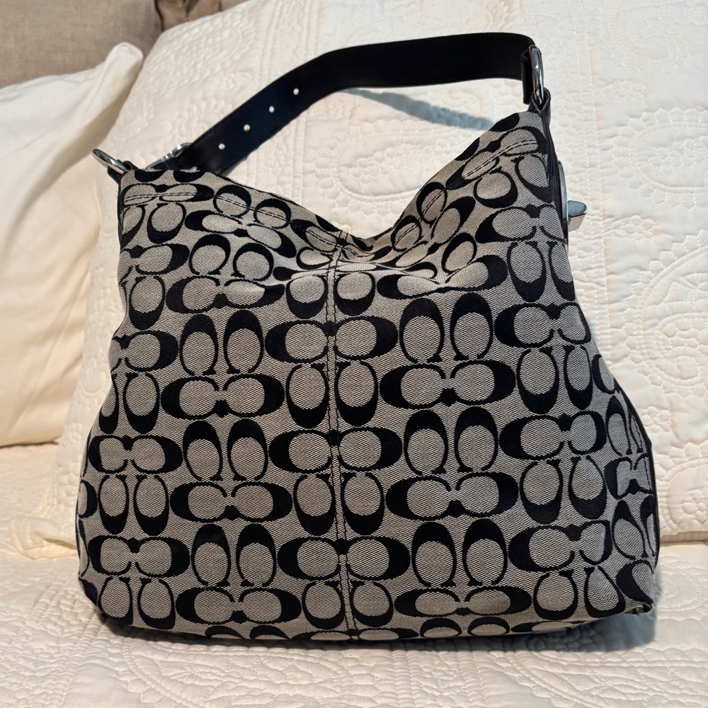 Coach Black and Gray Hobo Bag
